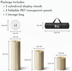 Cylinder Stands for Party, Shape&Use 3PCS Round Cream White Pedestal Display Stands, Foldable Cardboard Columns for Wedding, Birthday, Anniversary Decor, 11.8in Dia. (15.7/23.6/31.5in H) with Storage Bag - Image 2