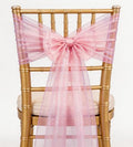 Organza Pink Chair Sashes 50 Pack 7x108 inches Sheer Chair Bows for Wedding Party Birthday Banquet Hotel Restaurant Bridal Shower Baby Shower Event Decorations Tulle Chairs Knots Ties by WENSINL
