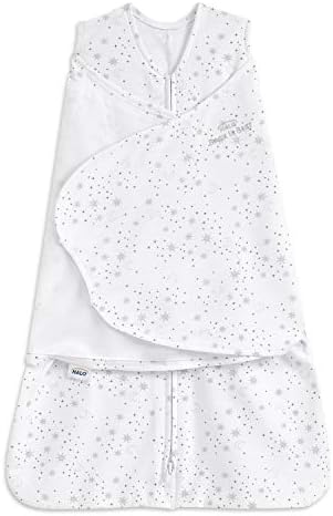 HALO 100% Cotton Sleepsack Swaddle, 3-Way Adjustable Wearable Blanket, TOG 1.5, Midnight Moons Grey, Small, 3-6 Months by HALO