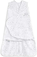 HALO 100% Cotton Sleepsack Swaddle, 3-Way Adjustable Wearable Blanket, TOG 1.5, Midnight Moons Grey, Newborn, 0-3 Months by HALO