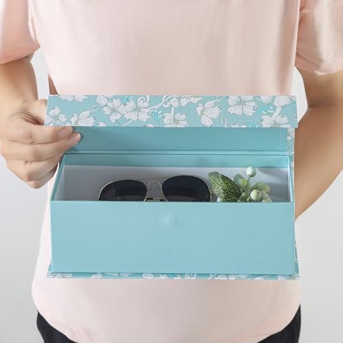 Soul & Lane - Decorative Storage Boxes with Lids, Set of 3, Blue Botanical - Image 5