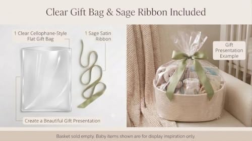 Large Empty Baby Shower Basket Kit with Cotton Rope Basket & Gift Bag - Image 5