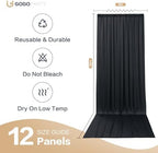 60x14ft Black Backdrop Curtains for Wedding Party, 12 Panels 14 ft Long Back Drop Cloth, Wrinkle-Free Polyester Drapes for Birthday, Baby Shower, Stage Photography Background - Image 6