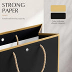 Silkfly 24 Pcs Paper Gift Bags with Handles & Bow Ribbon, Black, Gold - Image 4