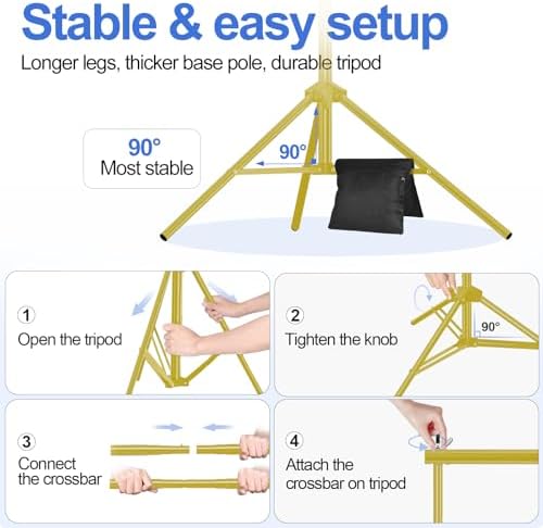 EMART Backdrop Stand 10x10FT Adjustable Back Drop Stand for Party -Gold - Image 4