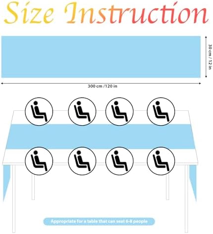 12 Pack Baby Blue Table Runner 10ft Romantic Chiffon Table Runner for Wedding Baby Shower and Birthday Party Cake Table Decorations(120 x 12 in) - Image 4