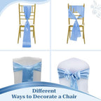 MDS® Pack of 300 Satin Chair Sashes for Wedding & Events – Baby Blue - Image 4