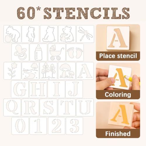 Classic Winnie Bear Baby Shower Games Blocks to Decorate for 52 Guests - Image 6