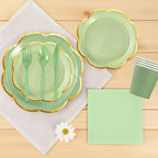 350Pcs Sage Green Paper Plates and Napkins Party Supplies for 50 Guests - Image 7