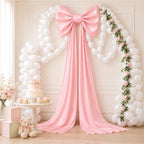 Giant Pink Bow with 100 Balloons Flower Vine for Wedding Backdrop - Image 6
