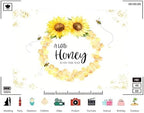 Trykid 15x8ft Sunflower Honeycomb Baby Shower Backdrop A Little Honey is on The Way Yellow Floral Photography Background Gender Reveal Party Decoration Photoshoot Studio Props Fabric - Image 3