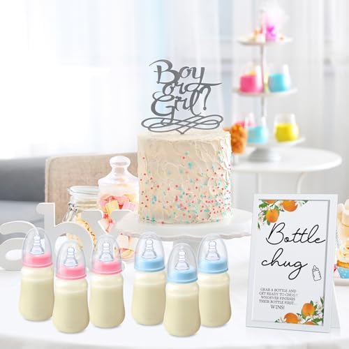 Roowest Bottle Chug Baby Shower Games Favors, Pink, Blue, Little Cutie - Image 6