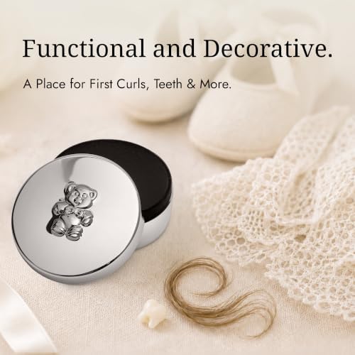 Teddy Bear Silver Plated First Curl & Tooth Keepsake Box - Image 5