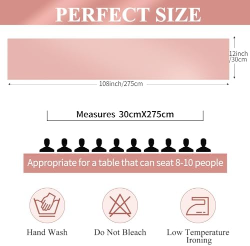 Pesonlook 24 Pack Rose Gold Satin Table Runners for Wedding 12 x 108 Inch Long Table Runners for Rectangle Round Tables, Smooth Table Runner Birthday Party Banquets Decoration - Image 2