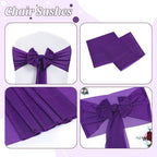 MDS Pack of 25 Chiffon Chair Sashes for Wedding & Event Décor - Purple - Image 5
