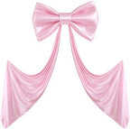 Giant Pink Bow for Backdrop 80x24 Inches Large Satin Ribbon Bow Wall Decor for Wedding Birthday Baby Shower Party Photo Booth, Washable Reusable Big Bow for Nursery Bedroom Door Hanging Decoration by Gogoparti