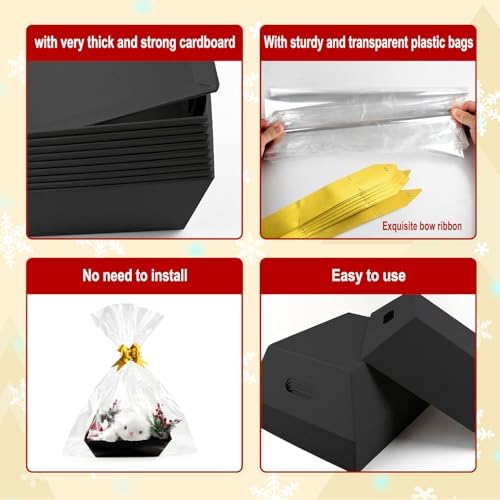 10PACK Empty Gift Basket Set, 11.8x9.8” Thick Kraft Market Tray Gift Basket - Image 3