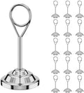Urban Deco 16 Pieces Table Card Holder Place Card Holders 4 inches Steel Card Holders for Photos, Food Signs, Memo Notes, Weddings, Restaurants, Birthdays (Silver Round) by UrbanDeco