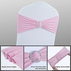 Babenest 50PCS Spandex Chair Sashes Bows with Buckle for Wedding Deco, Pink - Image 5