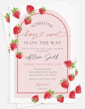 All Ewired Up Girl Baby Shower Invitations and Envelopes, Someone Berry Sweet is On The Way Invitation Card, Strawberry, Party, Decorations, Diaper Raffle, Books for Baby, Personalized by AllEwiredUp