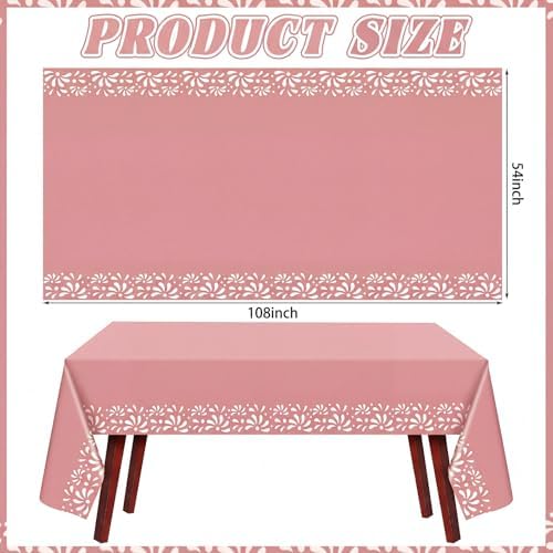 Havawish 177 Pcs Cielito Lindo Party Decoration Platos De Barro Mexicanos Fiesta Tableware Set Mexicanos Talavera Plates Cups Napkins Tablecloths Baby Shower(Pink,White Flower) - Image 3