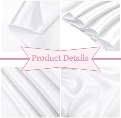 fani 120 PCS Satin Chair Sashes, 7x78 Inch, White - Image 3