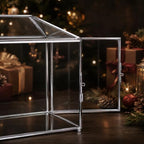 12.6" x 6" x 9" Wedding Glass Card Box with Slot and Lock for Wishing Well, Keepsake, Envelope - Birthday Party Reception Decor, Silver (Glass Box Only) Slot Length 7.3 Inches - Image 6