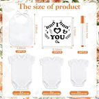 Panitay 100 Pcs White Baby Bodysuits Bibs Kit 25 Guests, Fall Pumpkin - Image 5