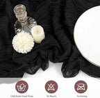 20 Pack Cheesecloth Table Runner 17 x 108 Inch, Black - Image 4