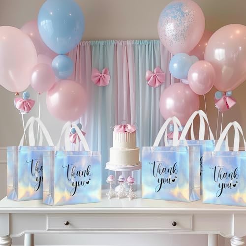 Sweetude 30 Thank You Non Woven Gift Bag, 11 x 12 x 5 Inch, Laser - Image 5