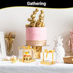 EUSOAR Disposable Clear Cupcake Containers, 50pcs 3.5 Inch Plastic Individual Cupcake Carrier with Ribbon and Inserts, Single Transparent Cupcake Holder with Lids Storage for Cake Dessert-Gold - Image 6