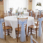 VitalCozy 50 Pack Blue Pearls Vintage Chair Sashes with Bows Wedding Decor - Image 6