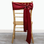 Burgundy Chair Sashes 50 Pack, Dark Red Marroon Satin Chair Ribbons for Party Wedding, Universal Chairs Ties Knots for Folding Chairs Decor - Image 3