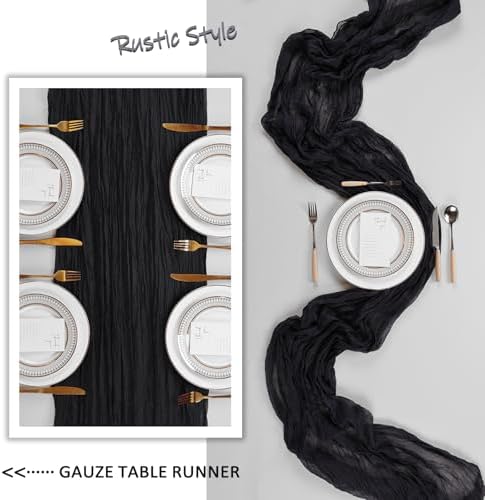 12 Pack 35 x 120 Inch Black Table Runner Cheesecloth 10Ft - Image 6