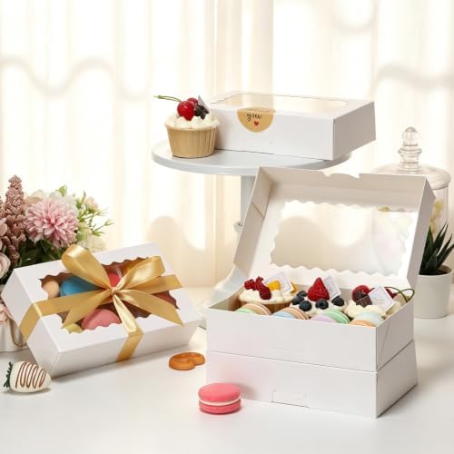 8x5x2 Auto-Popup Cookie Boxes with Window, White, 60 Pack - Image 3