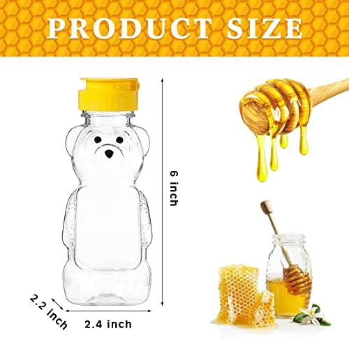Thenshop 36 Pcs Honey Bear Bottles Plastic Empty Squeeze Jars,240 Ml/ 8 Oz - Image 2