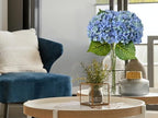 ZYTUYO 20 inches 4 Pcs Blue Green Real Touch Hydrangea Artificial Flowers Boho Lifelike Real Looking Latex Hydrangeas Flower with Long Stem for Home Decor Spring Table Centrepiece - Image 2