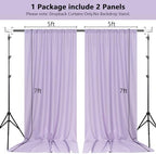 MEETSKY Purple Backdrop Curtains,Wedding Backdrop Drapes,5ft x 7ft,2 Panels - Image 2