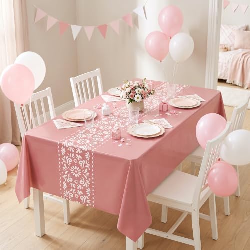 Cielito Lindo Mexican Tablecloth, 54×108 Inch, Pink, 8 Pcs - Image 7