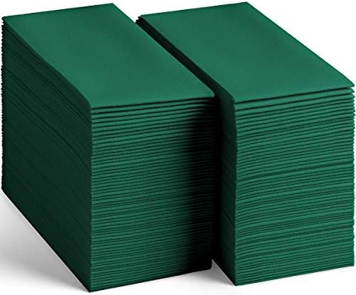 100 Linen-Feel Colored Paper Napkins - Decorative Cloth-Like Green Dinner Napkins - Soft And Absorbent. For Christmas, Kitchen, Party, Wedding, Bathroom Or Any Occasion. (Pack of 100) - Image 3