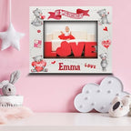 BELLA BUSTA- Personalize Baby First Year Memory Keepsake Picture Frame-Nursery Decor (1st Valentines (5x7 Horizontal)) - Image 3