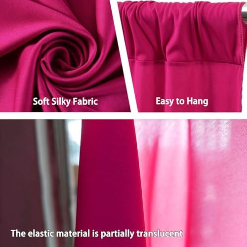 10 x 7 Feet Fuchsia Backdrop Curtain for Partie, Background Curtains for Photoshoot, Birthday, Wedding, Halloween, Thanksgiving, Christmas Day, New Year Party Decorations 5Ft x 7Ft, 2 Panels - Image 3