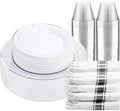 DaYammi 210PCS Silver Plastic Dinnerware Set for 30 Guests by DaYammiwillaccompanyyou