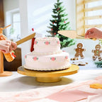 Wenqik 14 Inch Gold Cake Stand Metal with Knife Spatula Set, Gold - Image 5