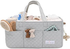 Lily Miles Baby Diaper Caddy Organizer, Nursery Storage Tote for Newborn Essentials and Diaper Change Station, Gift for Baby Shower and Registry Must-Have (Heather Gray) by LilyMiles