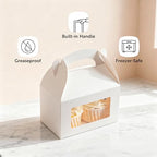 Restaurantware White Paper Gable Box Take Out Container, 100 Pack - Image 4