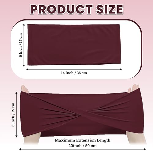 MDS Pack of 100 Spandex Chair Sashes Without Slider Buckles – Burgundy - Image 2