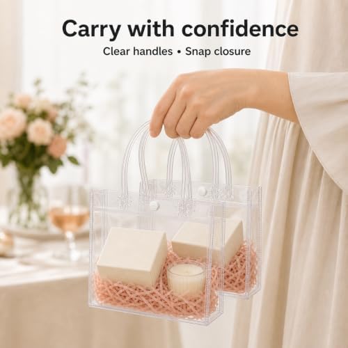Dobafun Clear Gift Bags with Handles, 55 PCS Clear Goodie Bags with Ribbon - Image 7
