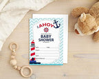 Pack of 30, Boy/Boy Baby Shower Party Collection, Baby Shower Invitation Cards, Fill in the Blank Invites WIth Envelopes, Pirates Theme Party Supplies - Image 5