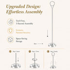 Radezon 12 Pack Silver Table Number Holders, 10inch Weighted Base Place Card Holders for Outdoor Wedding, Windproof Sturdy Metal Photo Stands for Reception Tables, Parties & Events - Image 5